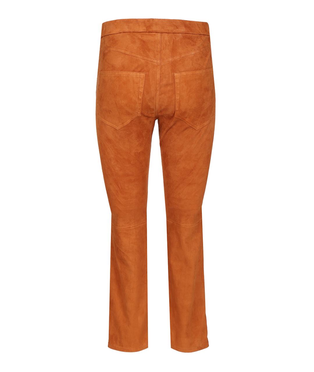 ISABEL MARANT Оранжевое замшевые прямые брюки, фото 2
