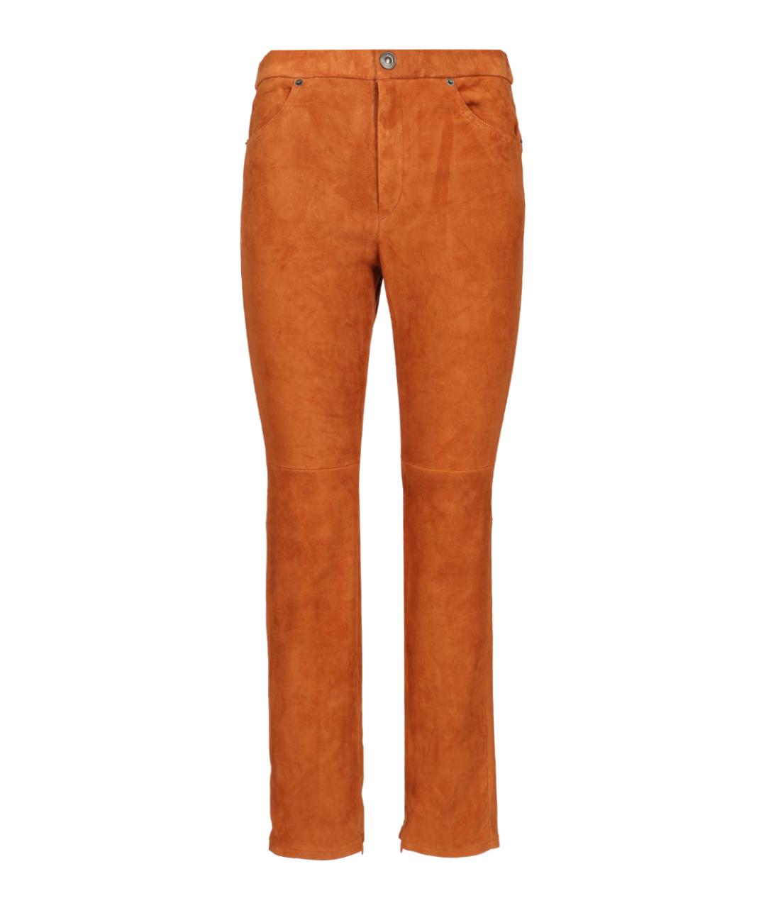ISABEL MARANT Оранжевое замшевые прямые брюки, фото 1