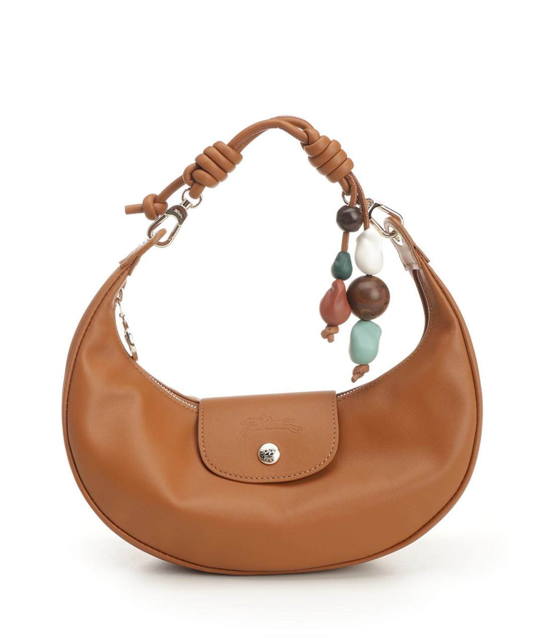 LONGCHAMP Коричневая кожаная сумка через плечо, фото 1