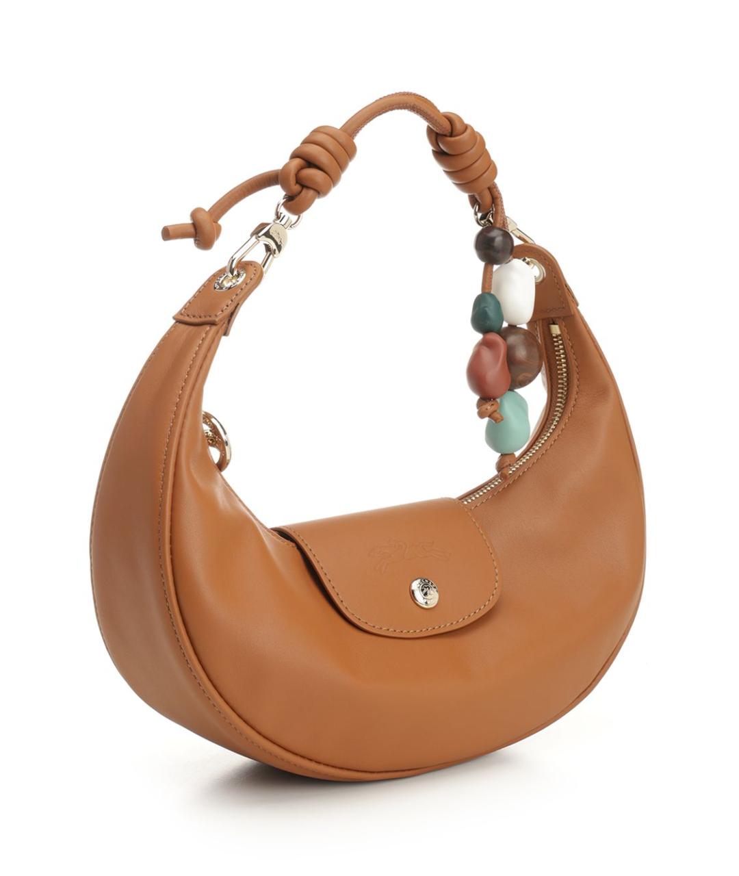 LONGCHAMP Коричневая кожаная сумка через плечо, фото 2