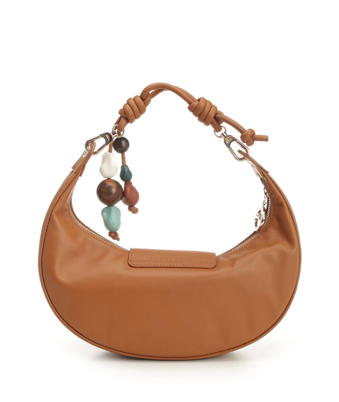 LONGCHAMP Коричневая кожаная сумка через плечо, фото 3