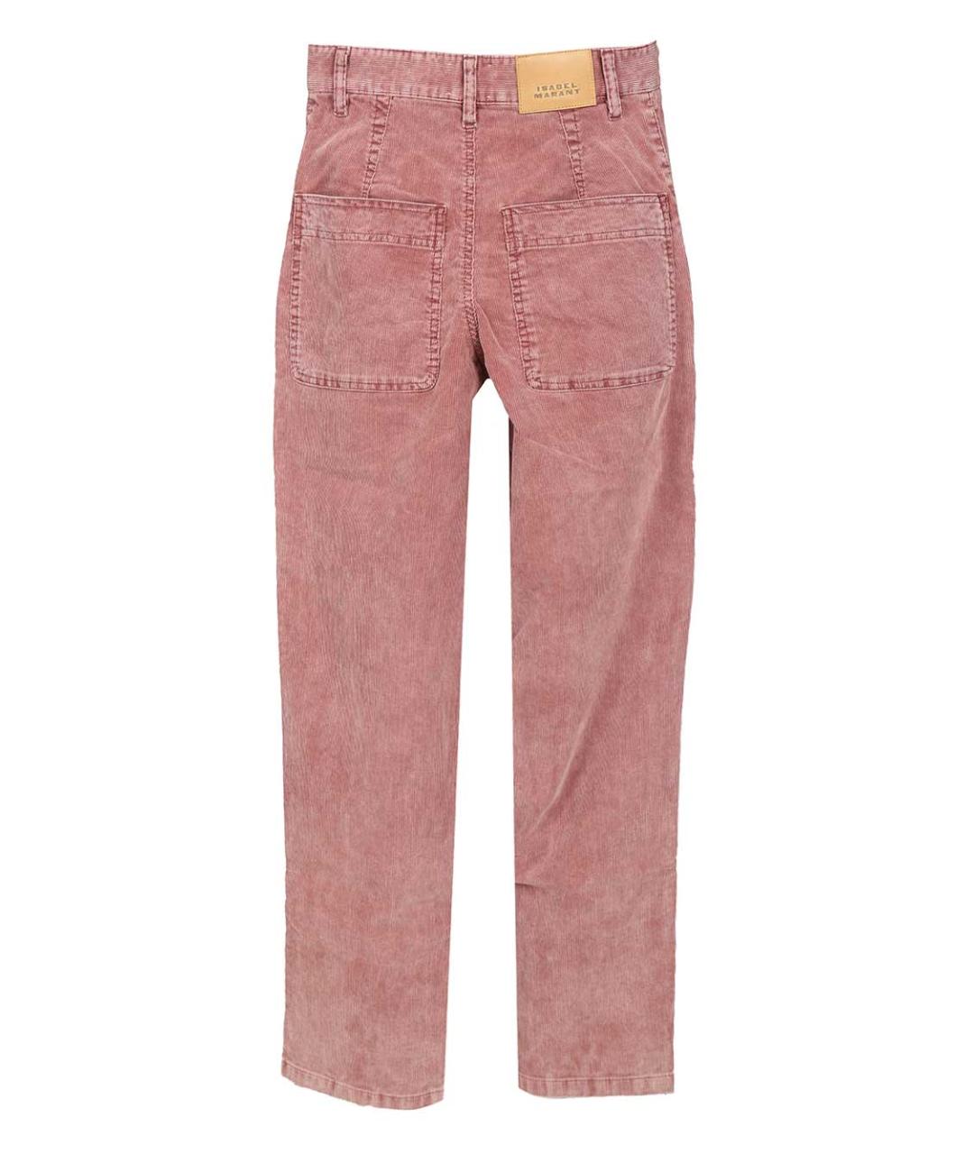ISABEL MARANT ETOILE Розовые хлопковые прямые брюки, фото 2