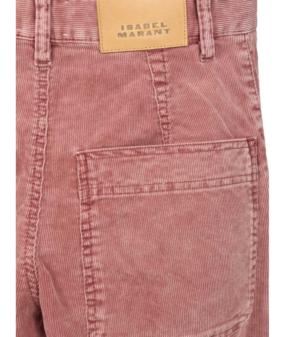 ISABEL MARANT ETOILE Розовые хлопковые прямые брюки, фото 4