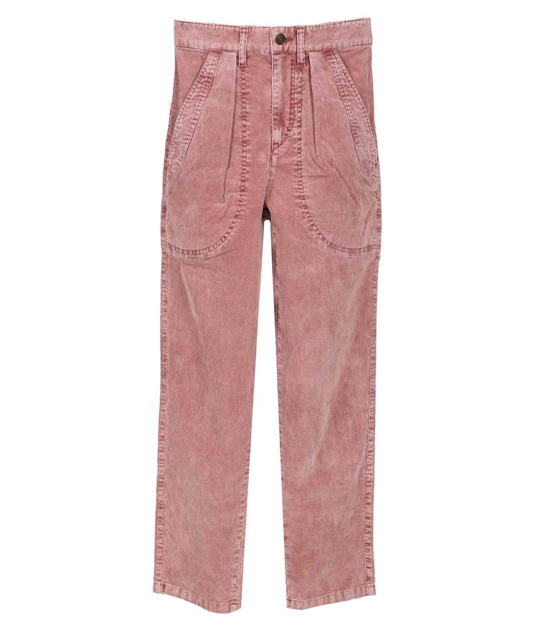 ISABEL MARANT ETOILE Розовые хлопковые прямые брюки, фото 1