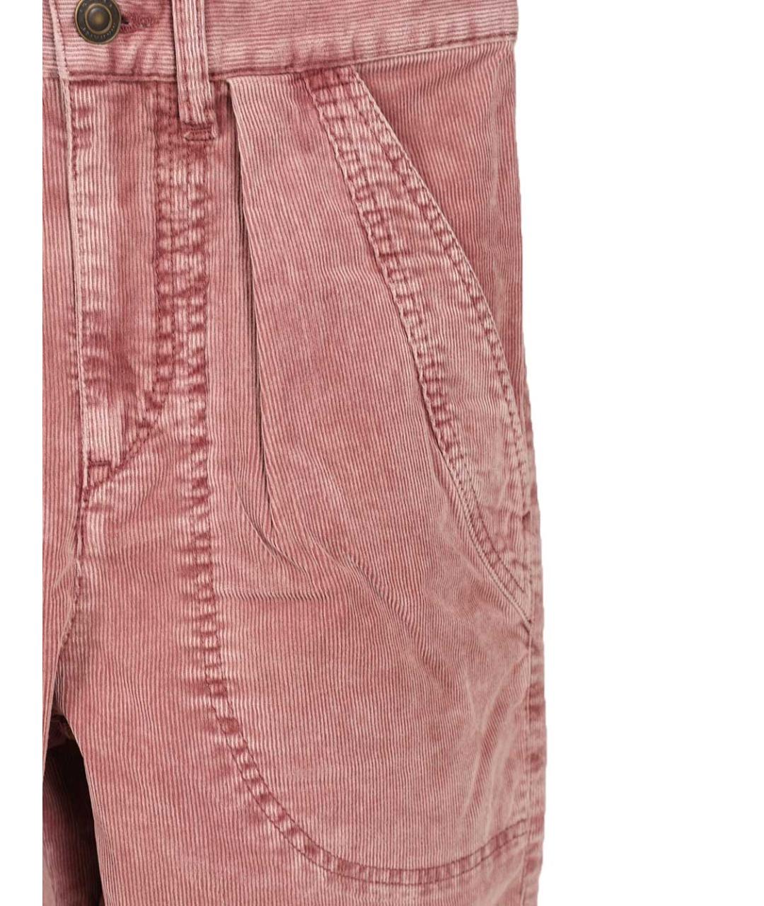 ISABEL MARANT ETOILE Розовые хлопковые прямые брюки, фото 3