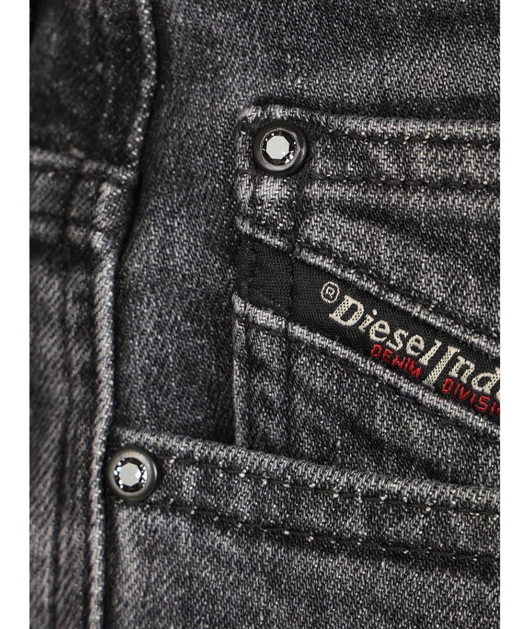 DIESEL Черные хлопко-эластановые прямые джинсы, фото 3