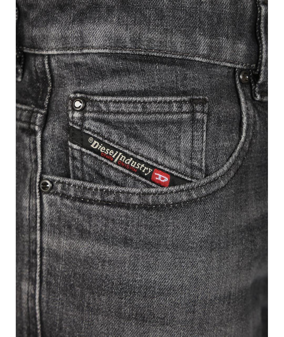 DIESEL Черные хлопко-эластановые прямые джинсы, фото 4