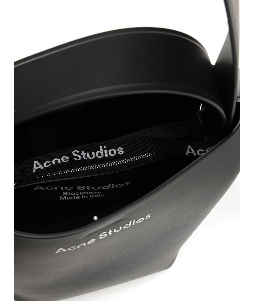 ACNE STUDIOS Черная кожаная сумка с короткими ручками, фото 4
