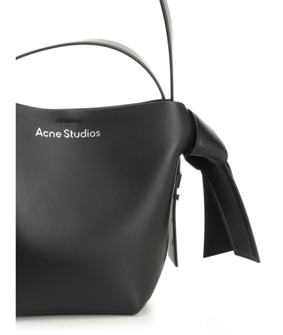 ACNE STUDIOS Черная кожаная сумка с короткими ручками, фото 5