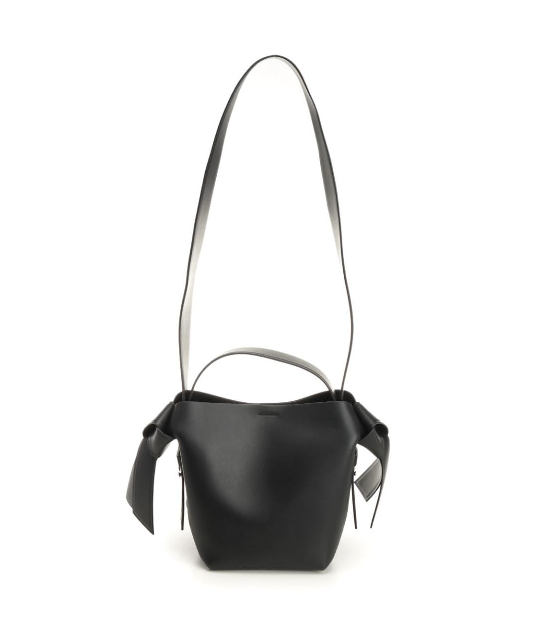 ACNE STUDIOS Черная кожаная сумка с короткими ручками, фото 3