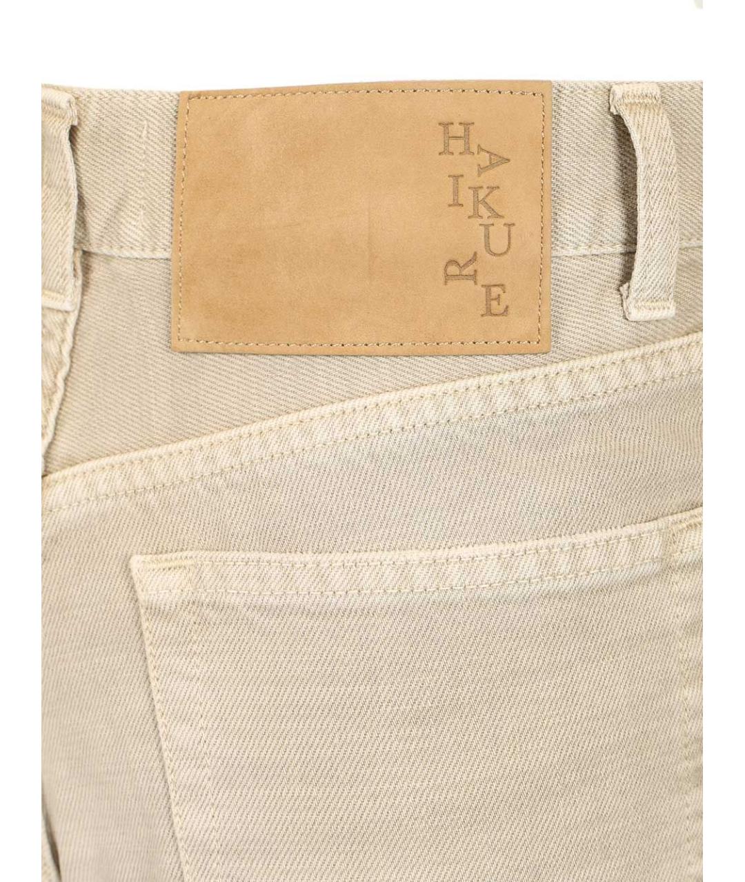 HAIKURE Бежевые хлопковые прямые джинсы, фото 5