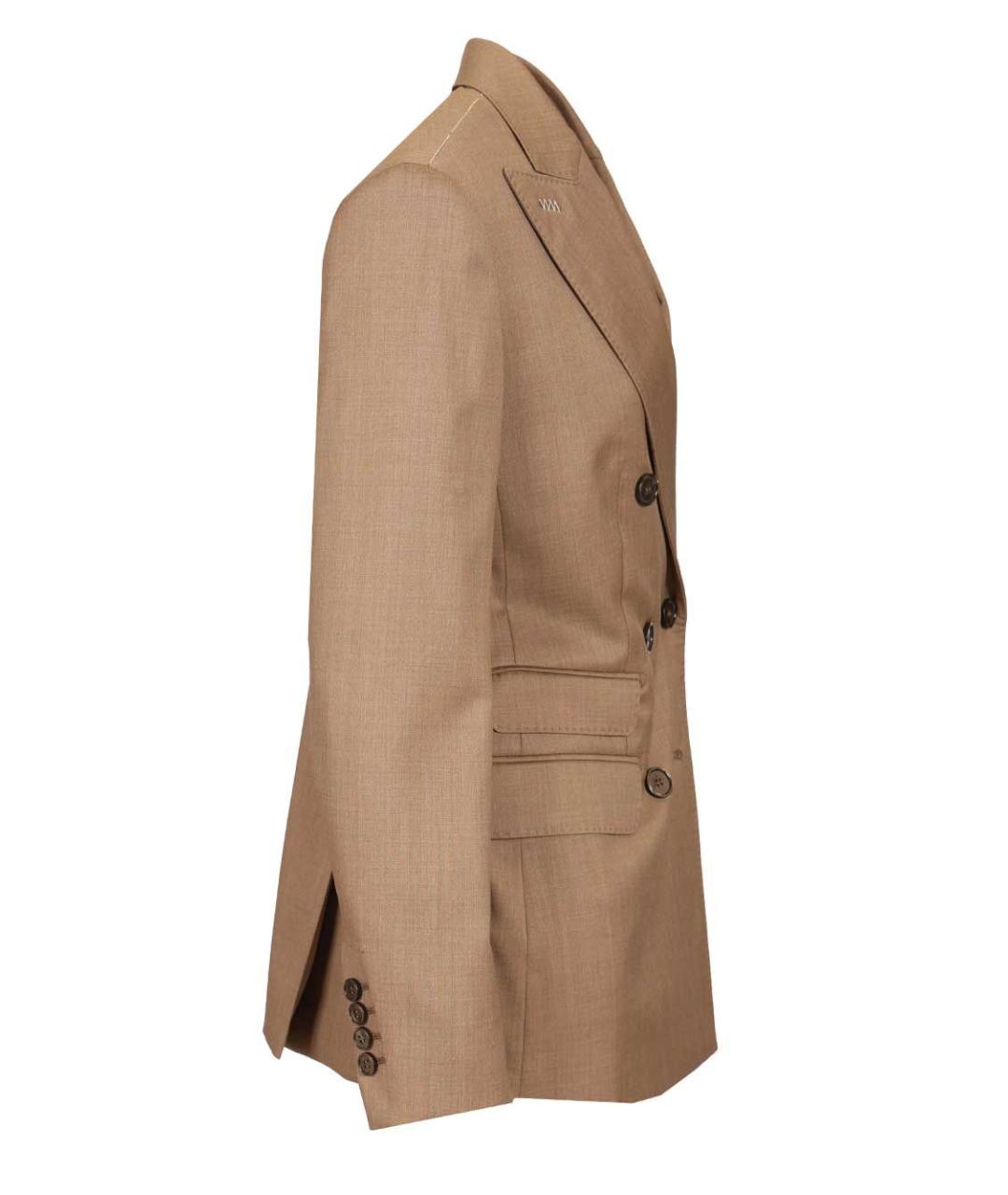 MAX MARA Бежевый шерстяной жакет/пиджак, фото 3