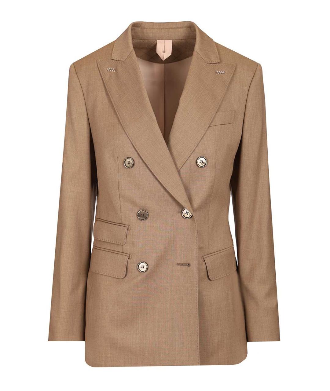 MAX MARA Бежевый шерстяной жакет/пиджак, фото 1