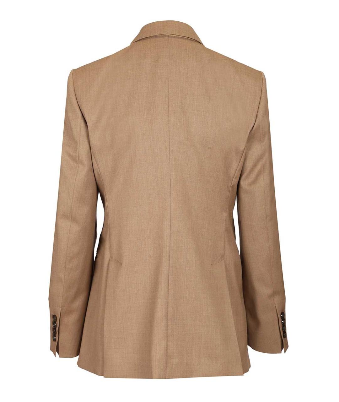 MAX MARA Бежевый шерстяной жакет/пиджак, фото 2