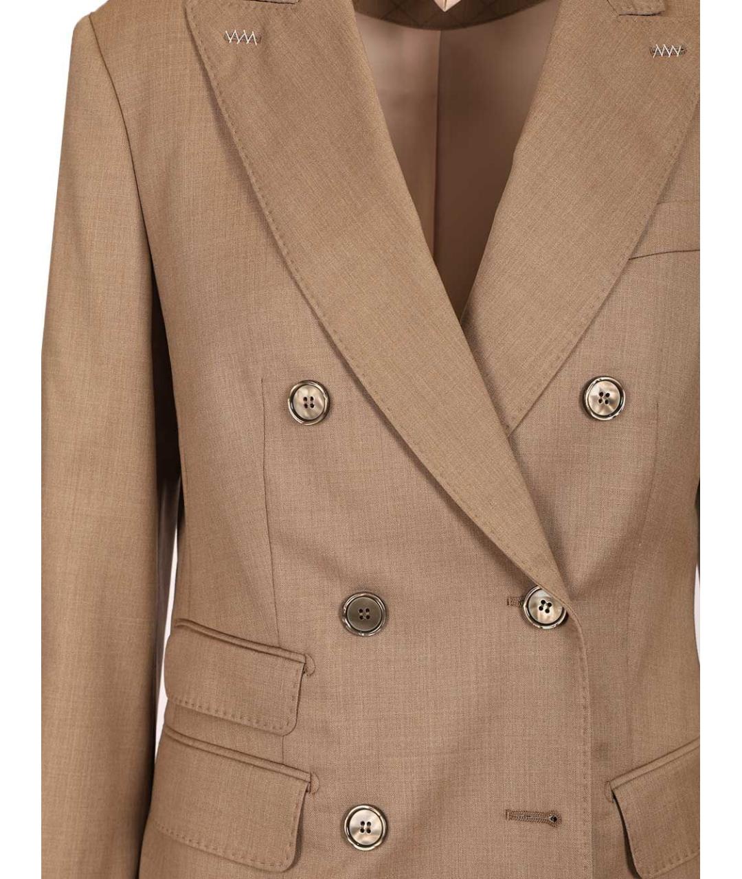 MAX MARA Бежевый шерстяной жакет/пиджак, фото 4