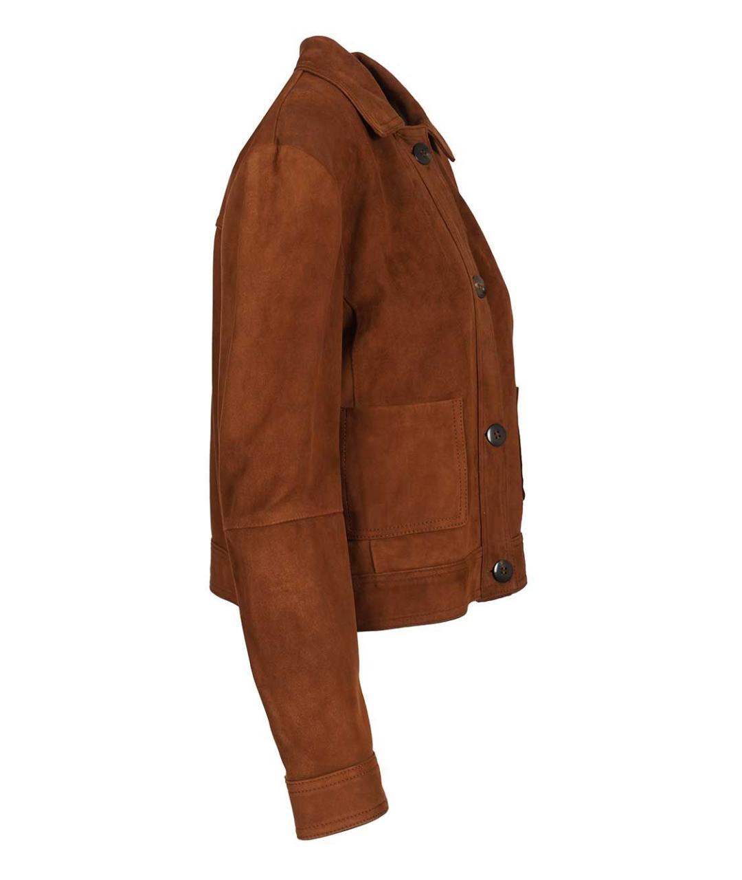 MAX MARA STUDIO Коричневая замшевая куртка, фото 3