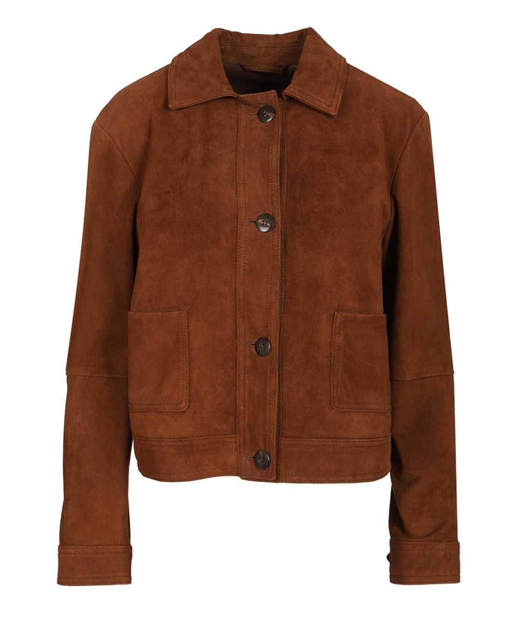 MAX MARA STUDIO Коричневая замшевая куртка, фото 1