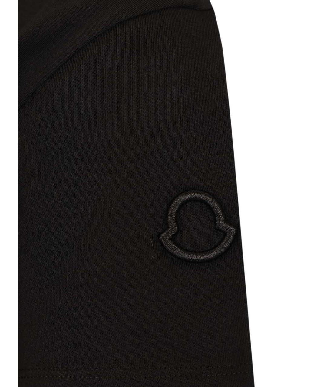 MONCLER Черная хлопковая футболка, фото 3