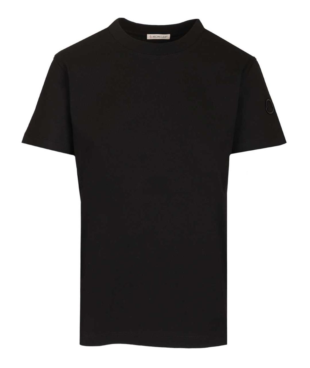 MONCLER Черная хлопковая футболка, фото 1