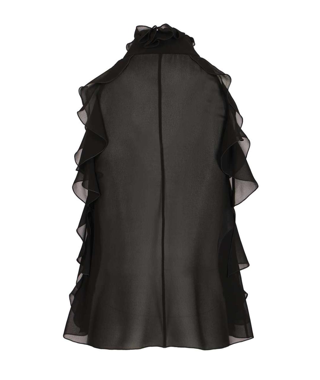 ALEXANDER MCQUEEN Черная шелковая блузы, фото 2