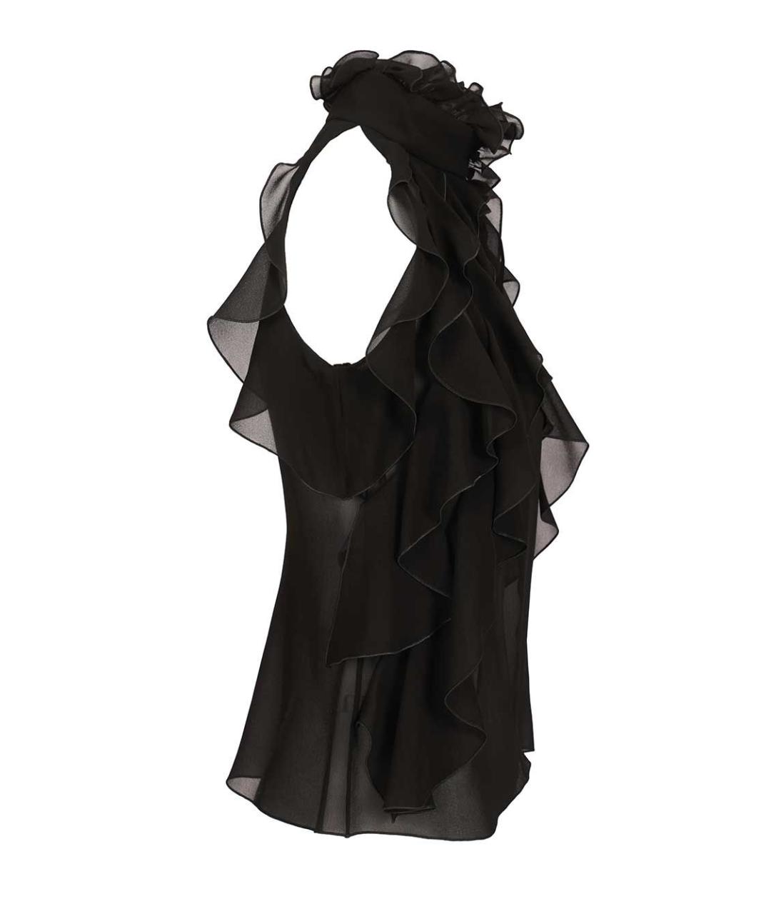 ALEXANDER MCQUEEN Черная шелковая блузы, фото 3