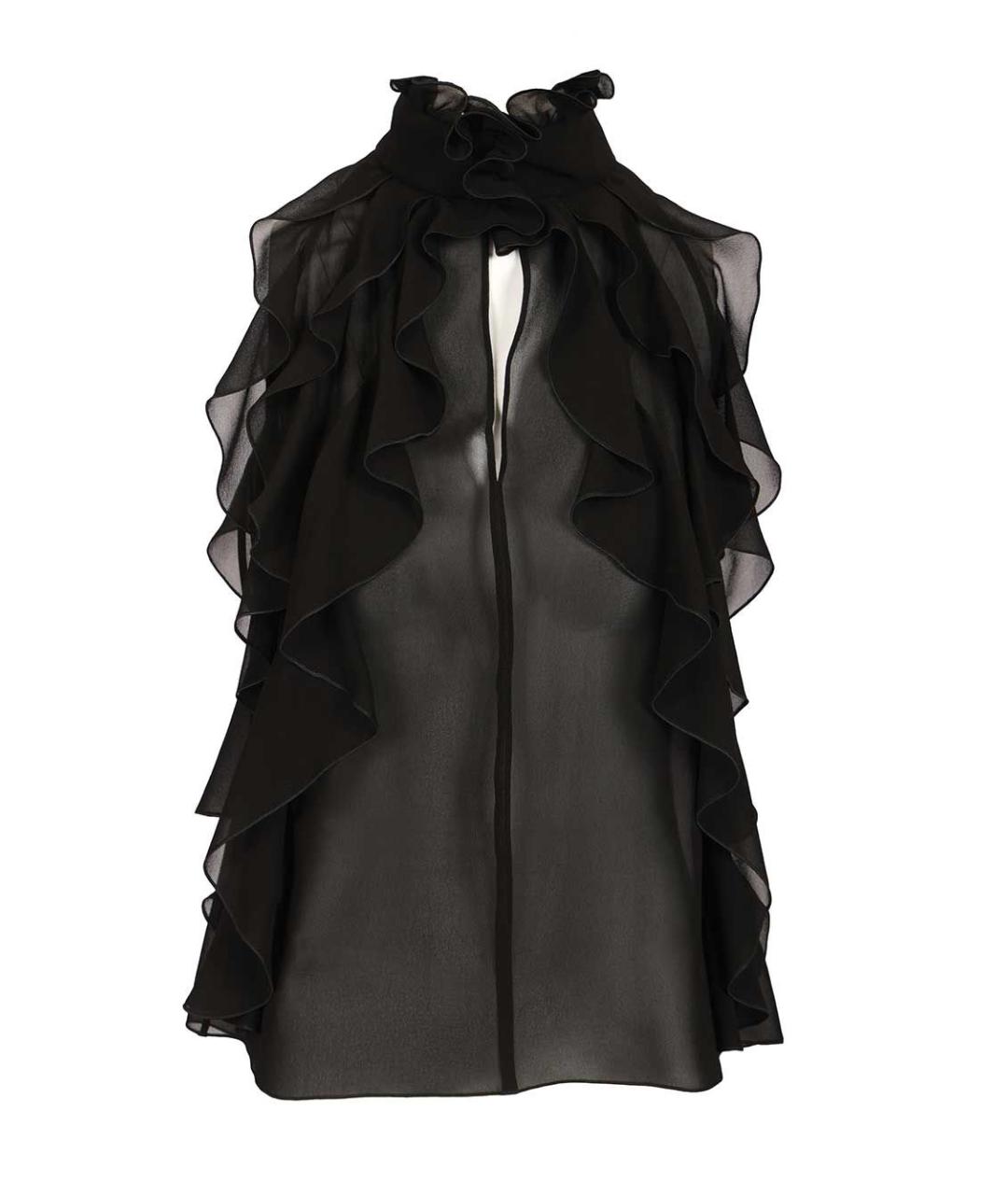 ALEXANDER MCQUEEN Черная шелковая блузы, фото 1