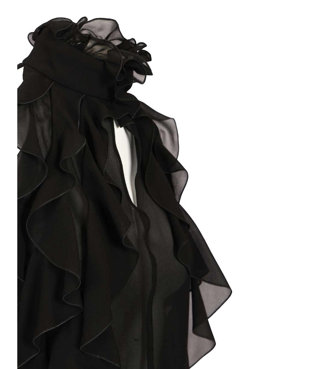 ALEXANDER MCQUEEN Черная шелковая блузы, фото 4