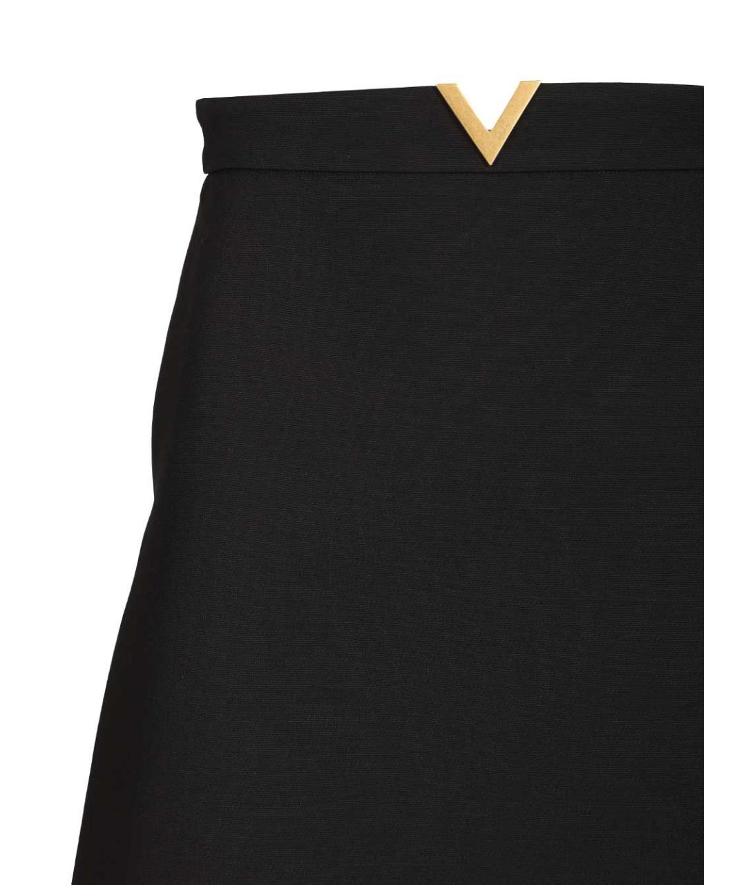 VALENTINO Черная шерстяная юбка мини, фото 4