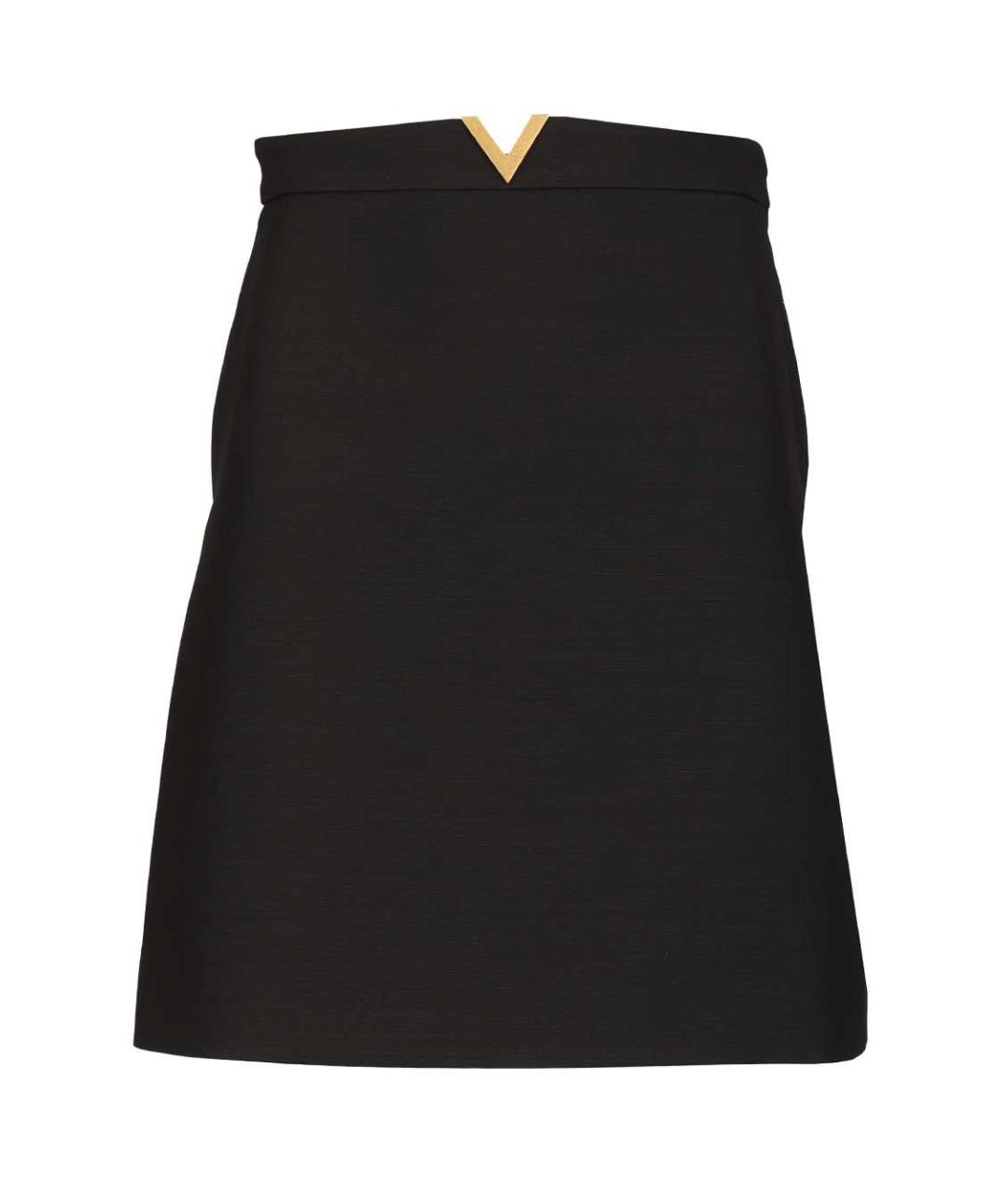 VALENTINO Черная шерстяная юбка мини, фото 1