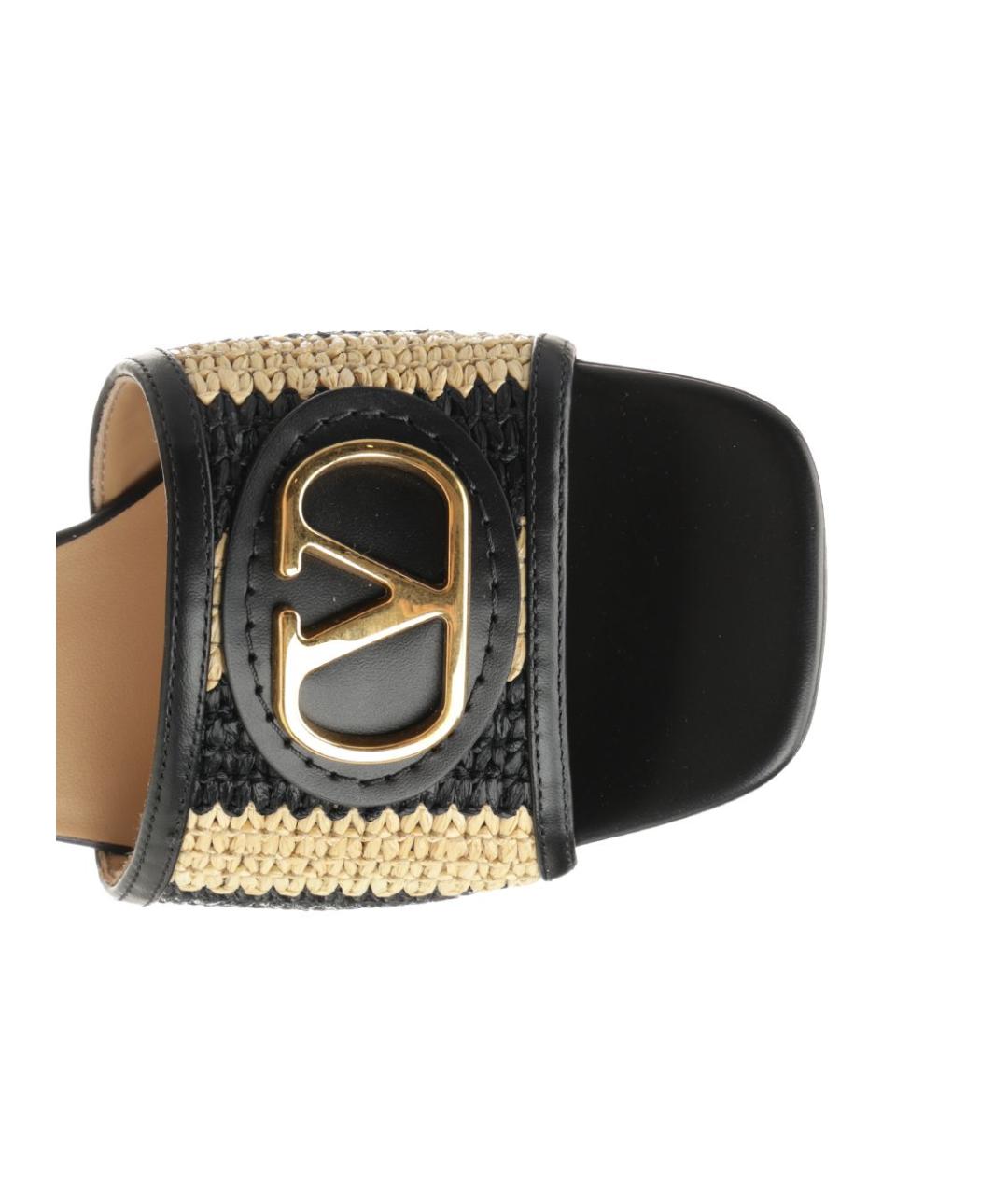 VALENTINO Черные кожаные босоножки, фото 4