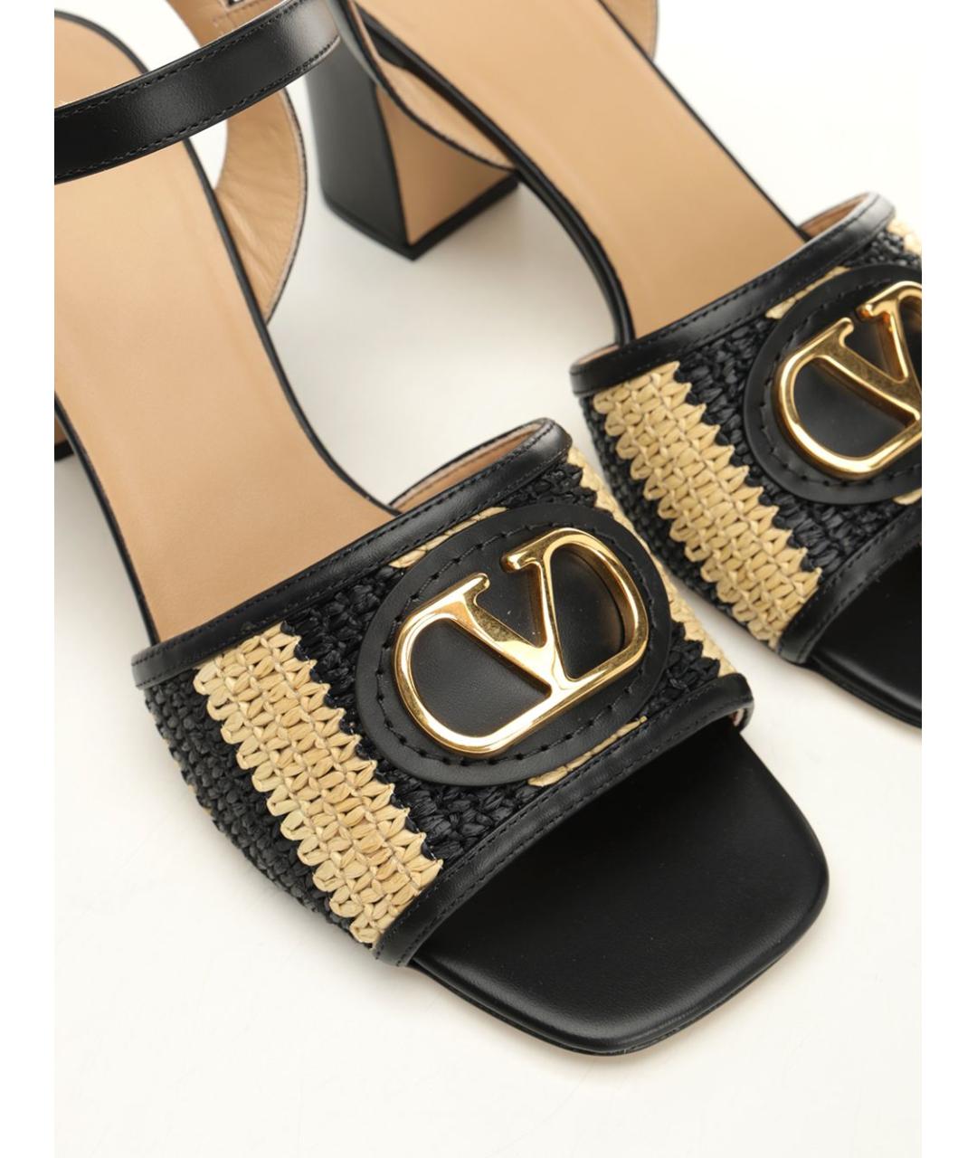 VALENTINO Черные кожаные босоножки, фото 6