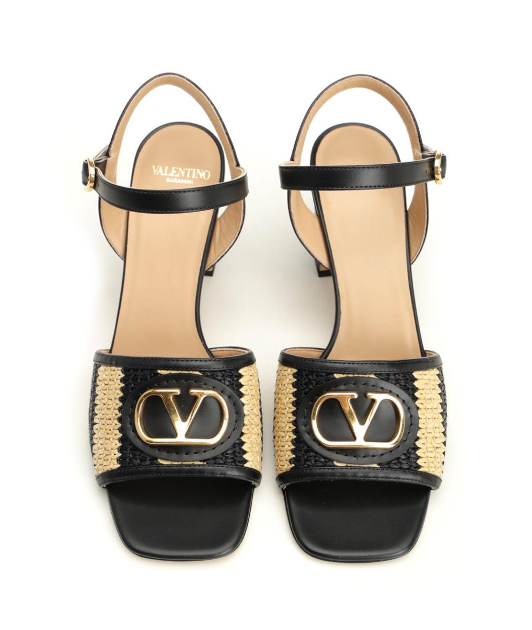 VALENTINO Черные кожаные босоножки, фото 5