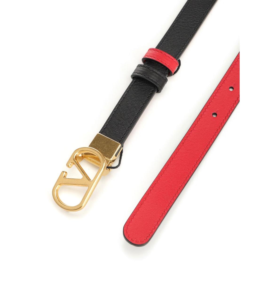 VALENTINO Черный кожаный ремень, фото 2