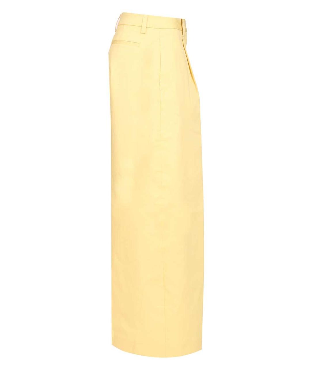 THELATEST Желтые хлопковые прямые брюки, фото 3