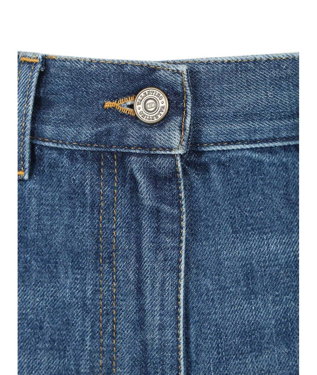 VALENTINO Синие хлопковые прямые джинсы, фото 4