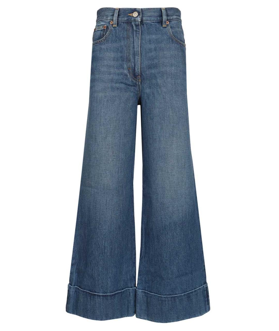 VALENTINO Синие хлопковые прямые джинсы, фото 1