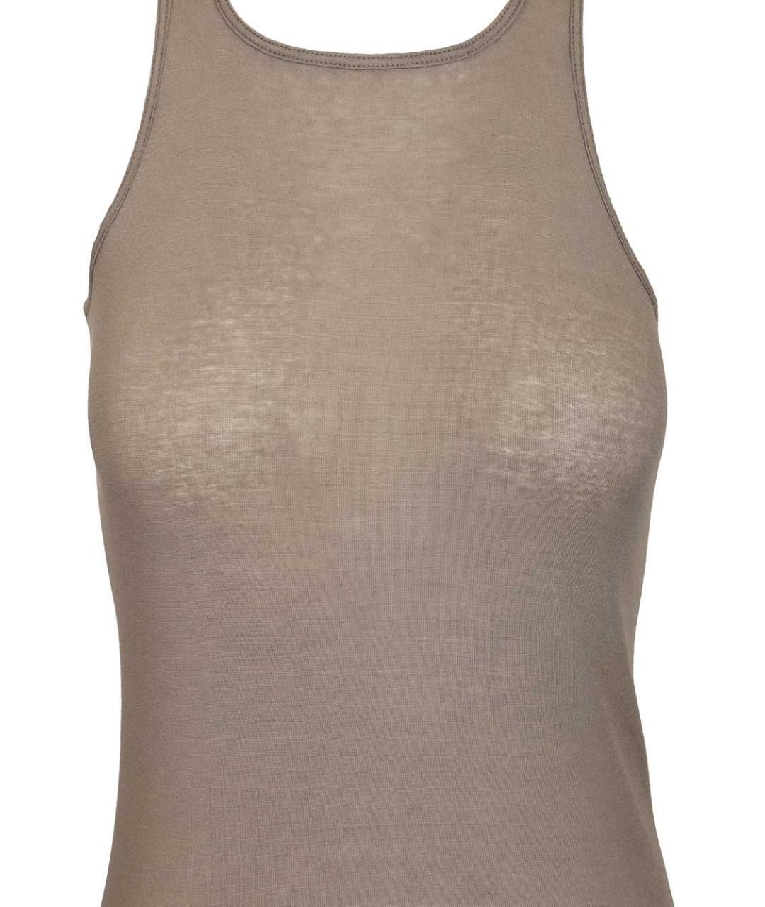 RICK OWENS Бежевая хлопковая майка, фото 4