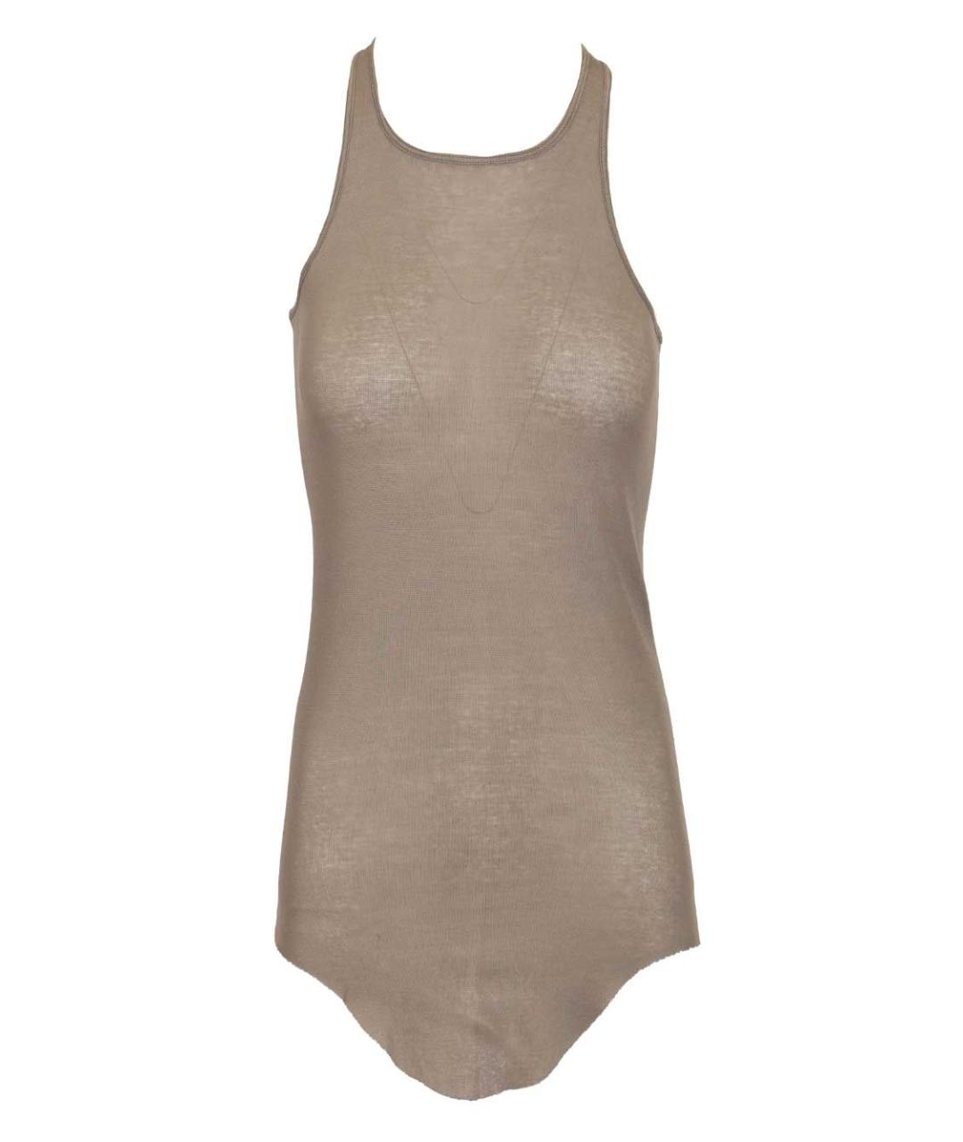 RICK OWENS Бежевая хлопковая майка, фото 1