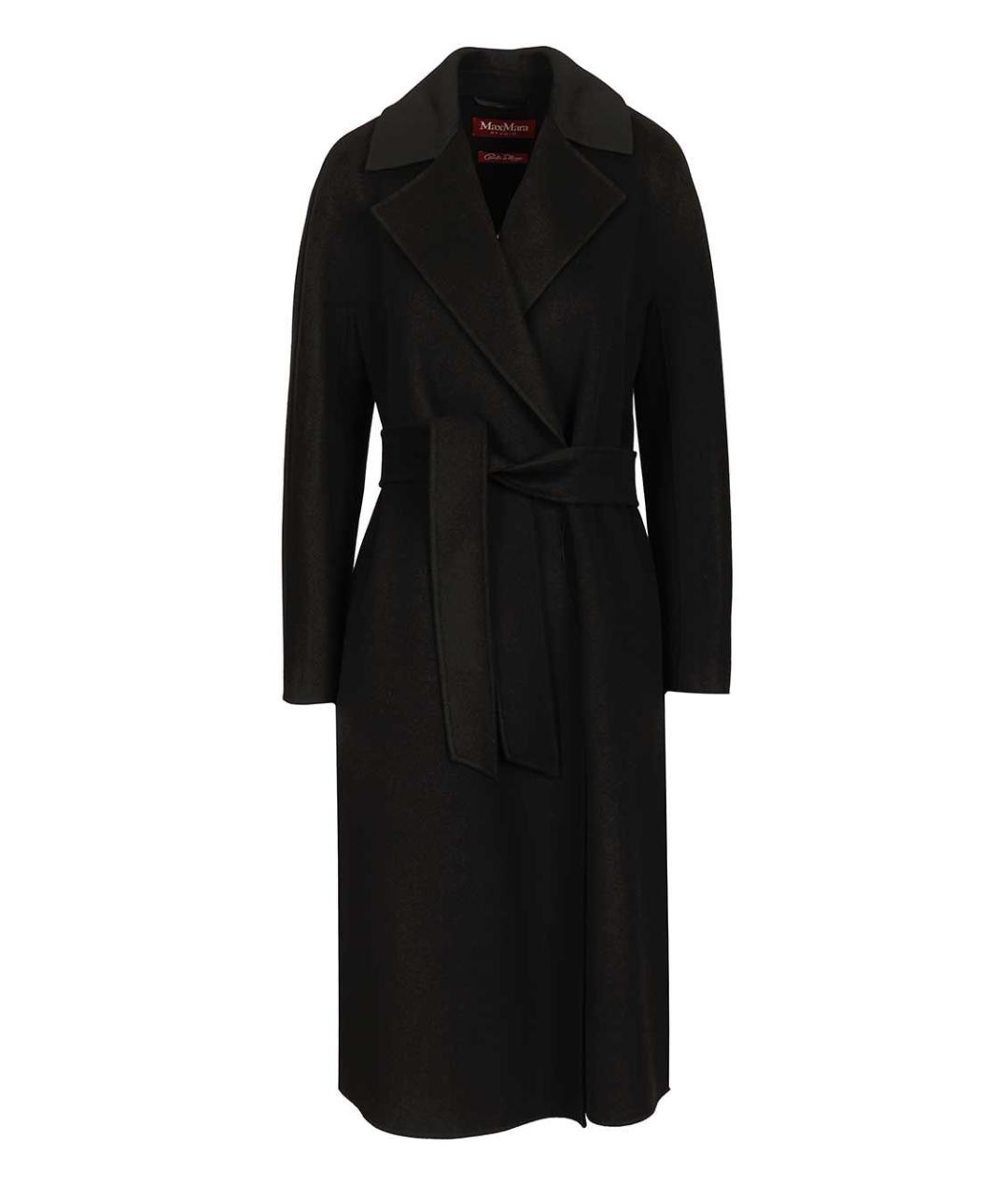 MAX MARA STUDIO Черное шерстяное пальто, фото 1