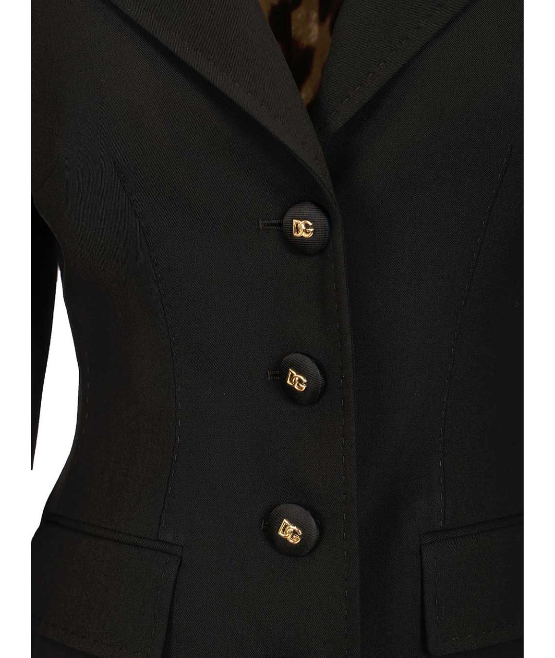 DOLCE&GABBANA Черный шерстяной жакет/пиджак, фото 4