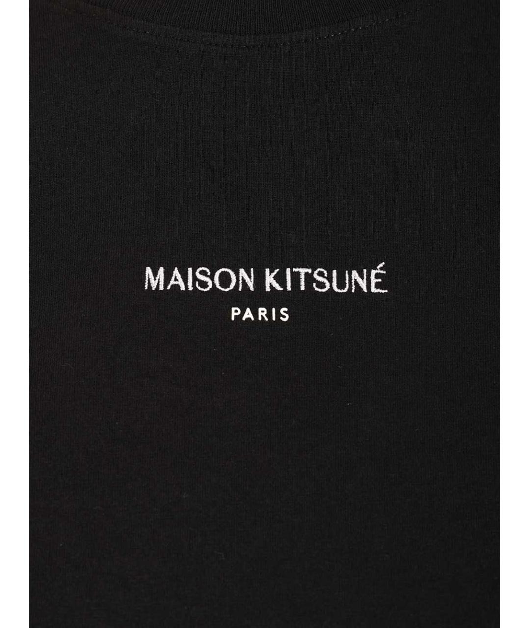 MAISON KITSUNE Черная хлопковая футболка, фото 3