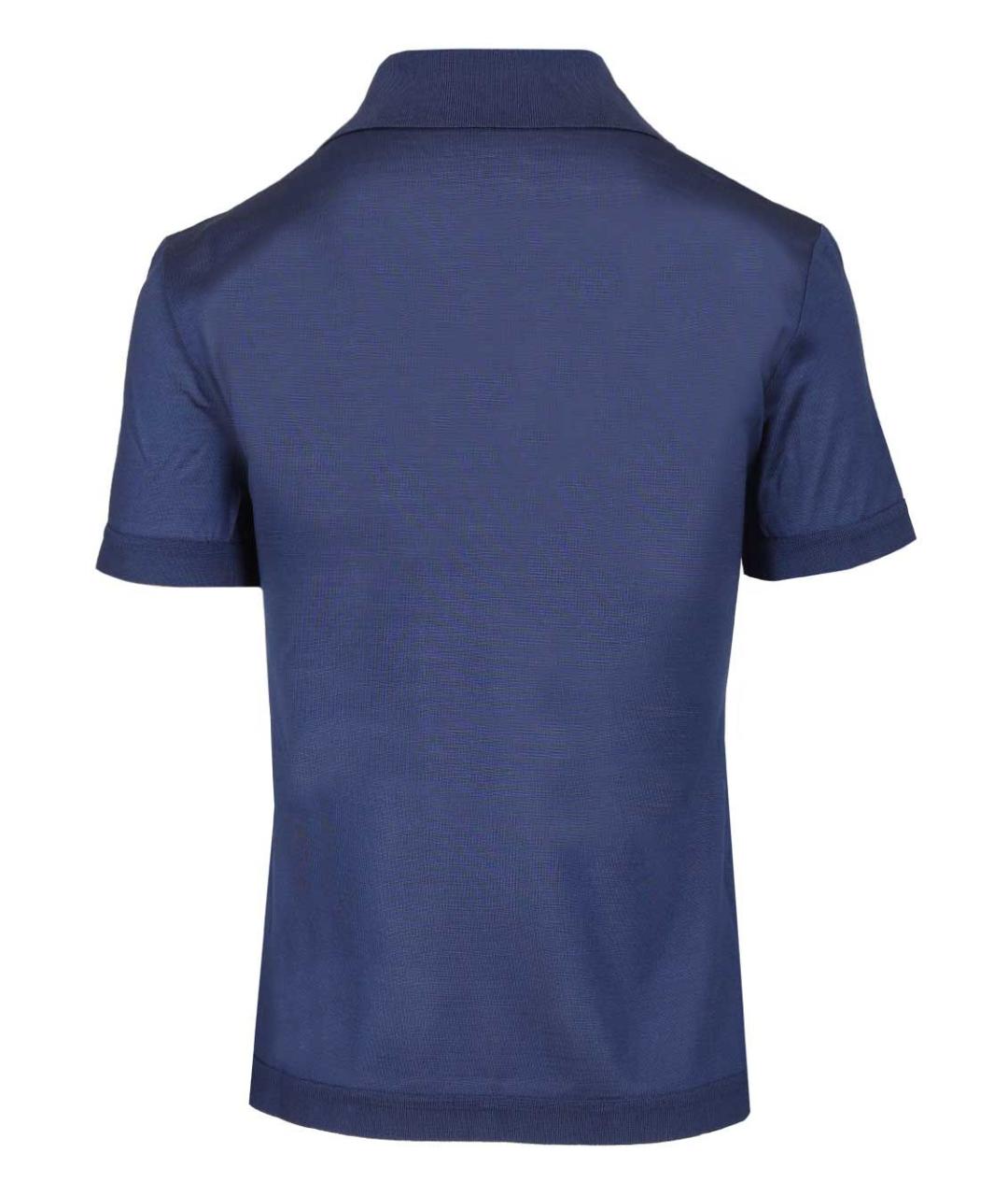 MAX MARA Синяя шелковая футболка, фото 2