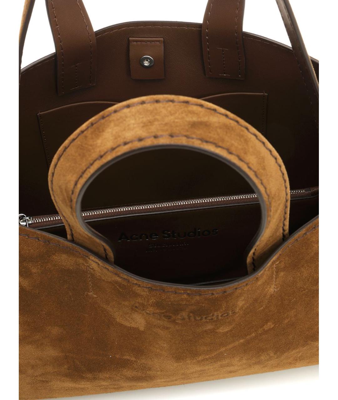 ACNE STUDIOS Коричневая замшевая сумка тоут, фото 4