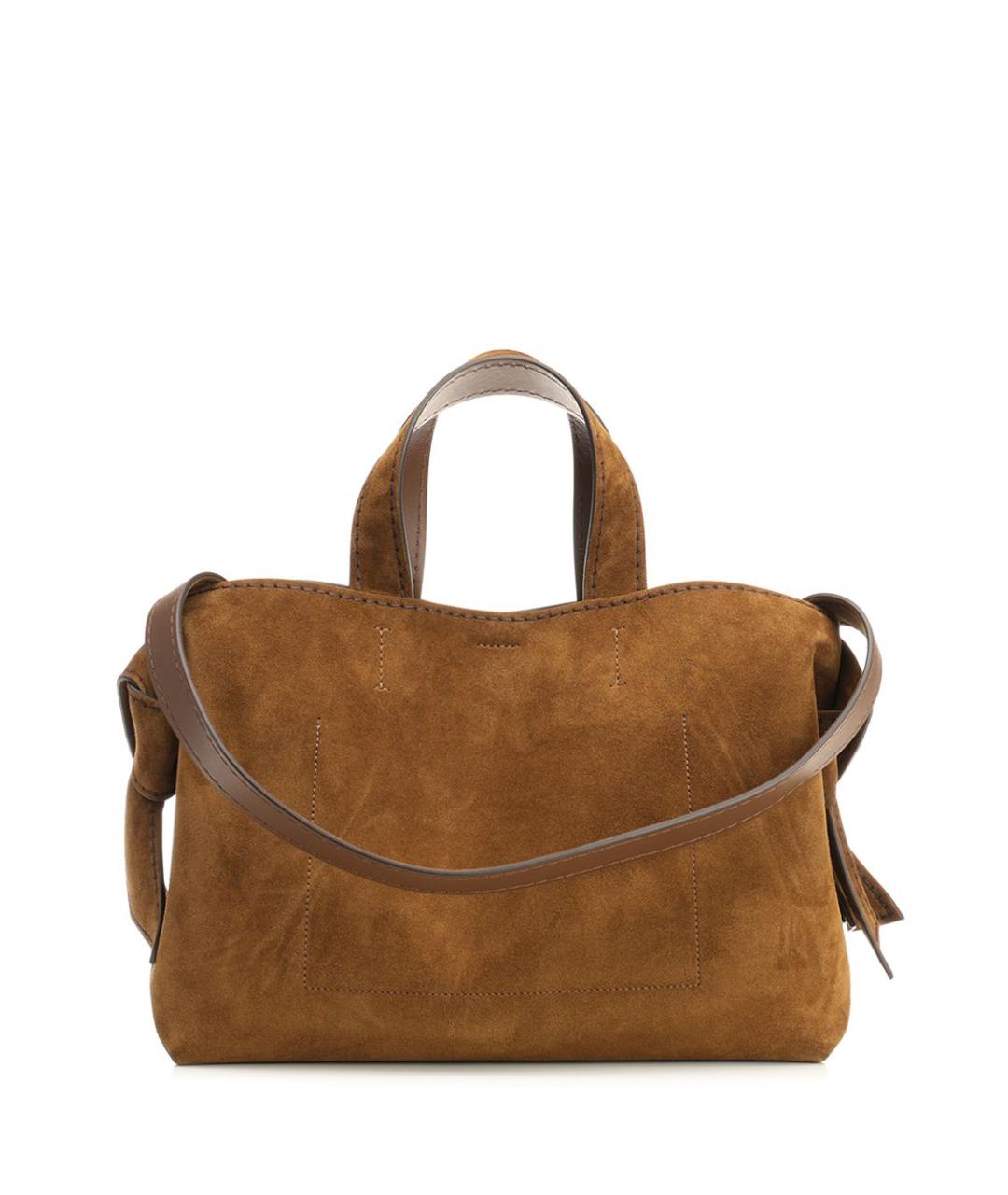 ACNE STUDIOS Коричневая замшевая сумка тоут, фото 3