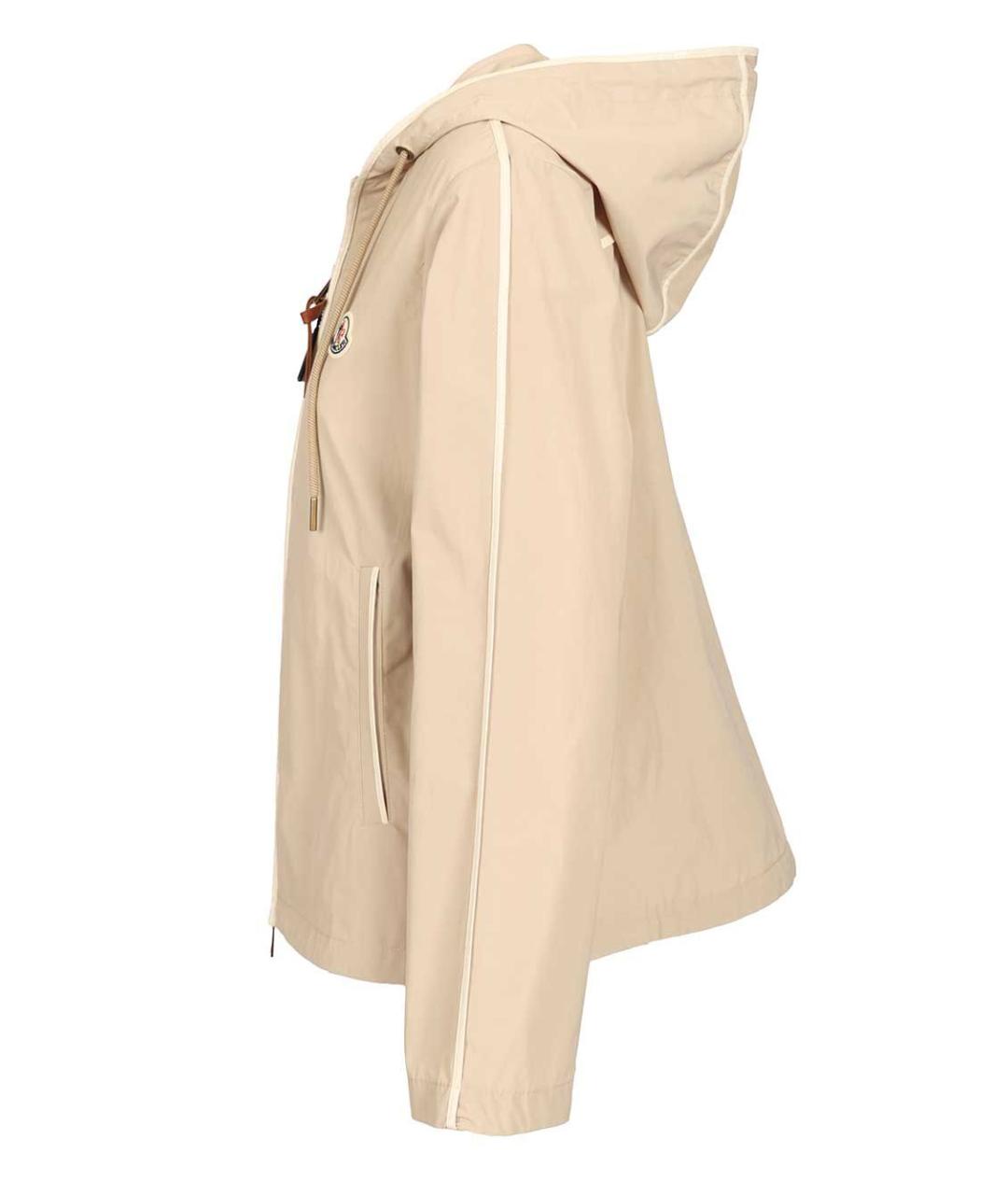 MONCLER Бежевая полиэстеровая куртка, фото 3