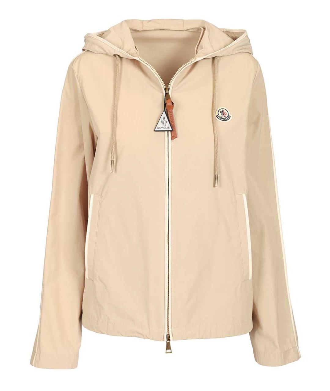 MONCLER Бежевая полиэстеровая куртка, фото 1