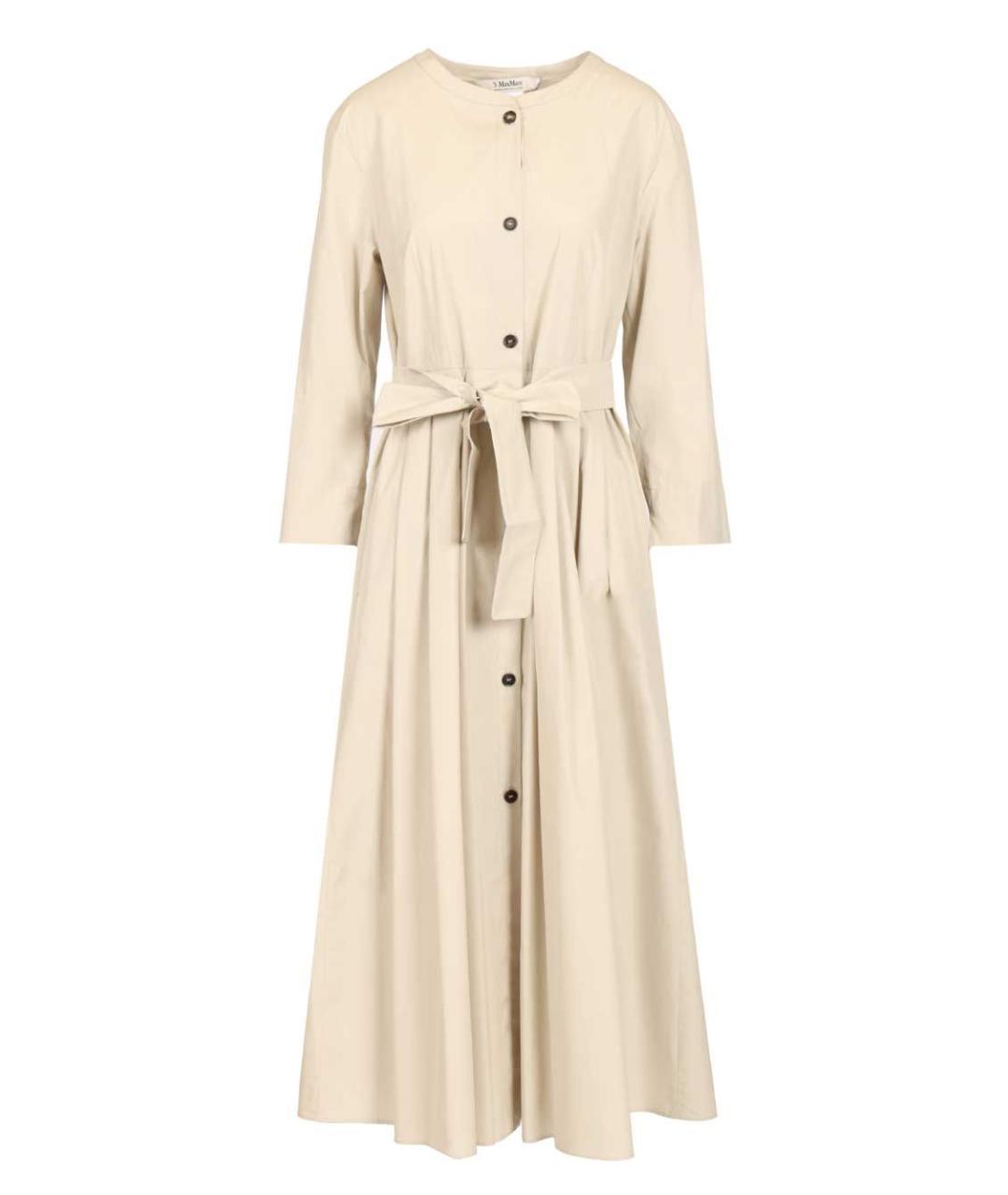 'S MAX MARA Бежевое хлопковое повседневное платье, фото 1