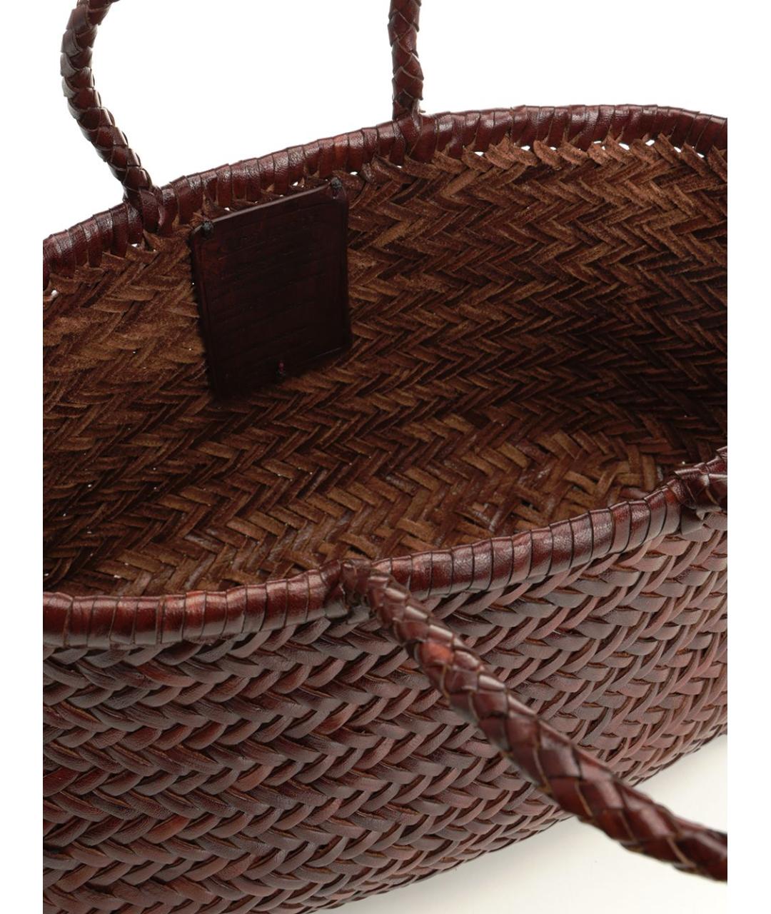 Dragon Diffusion Коричневая кожаная сумка тоут, фото 5