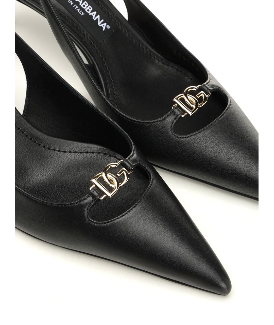 DOLCE&GABBANA Черные кожаные туфли, фото 5