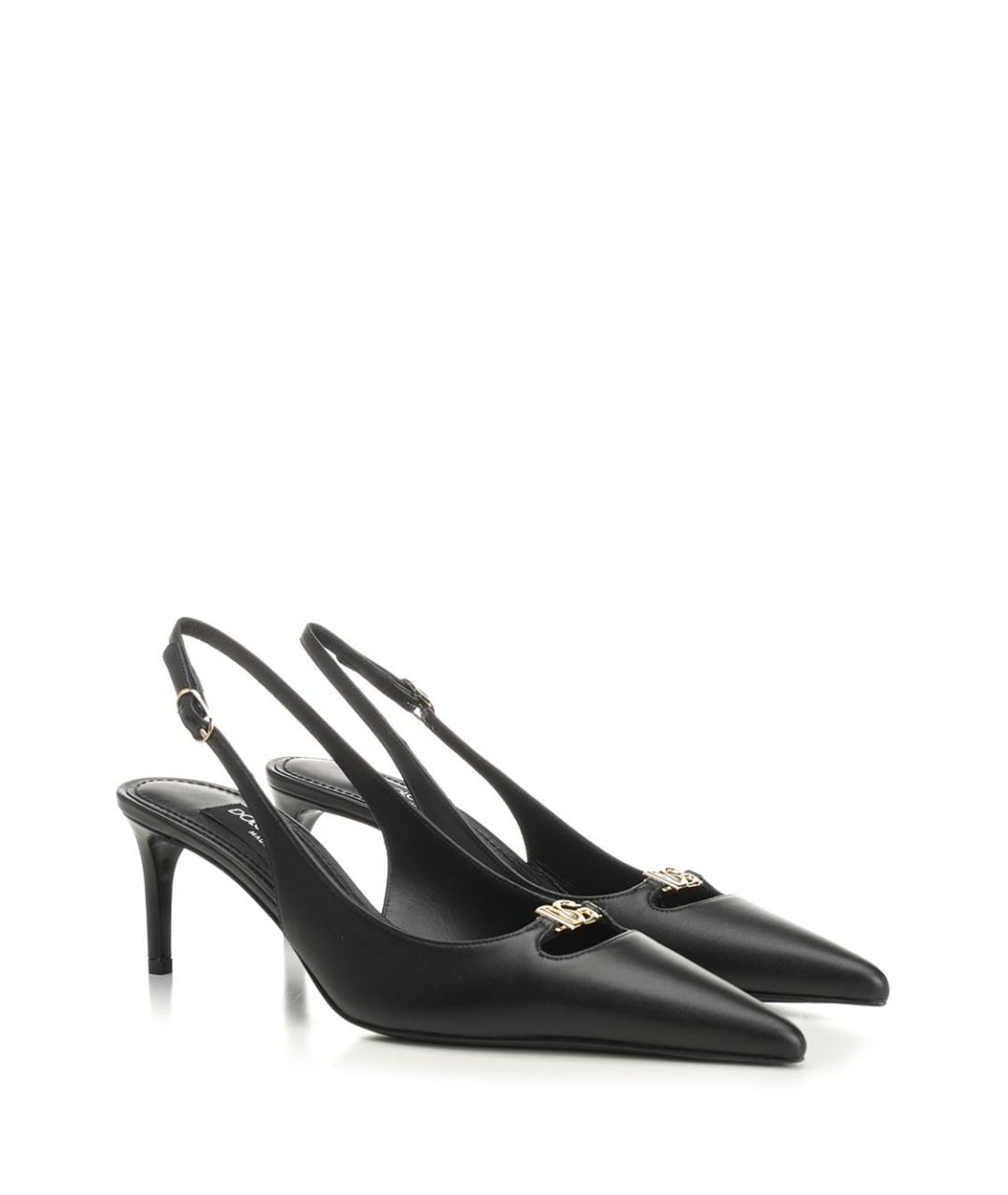 DOLCE&GABBANA Черные кожаные туфли, фото 2